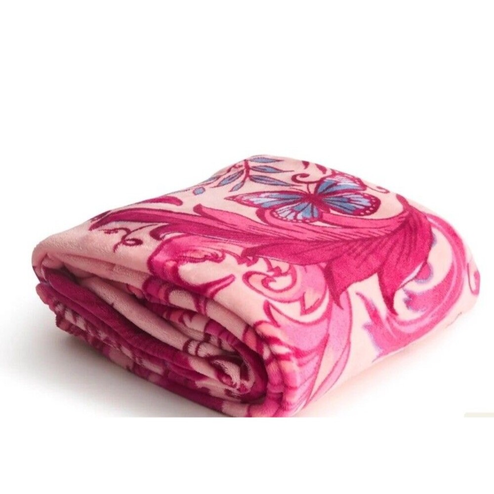 Vera Bradley X Wicked She’s So Good Light Glinda Pink Plush Throw Blanket New